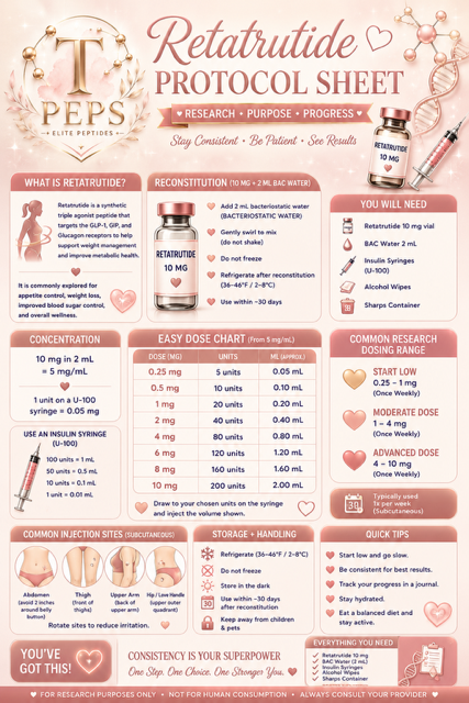 Retatrutide 10 MG laboratory reference protocol sheet